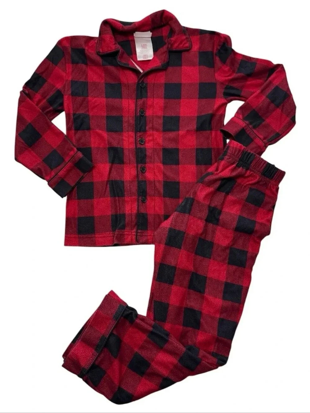Wondershop Red and Black Buffalo Plaid Check Kids Pajama Set Size XL 14
